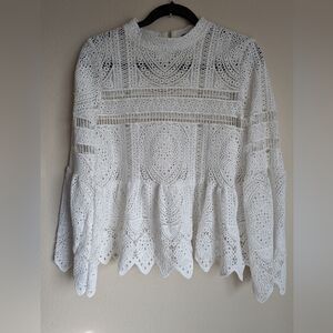 Boohoo White Lace Top